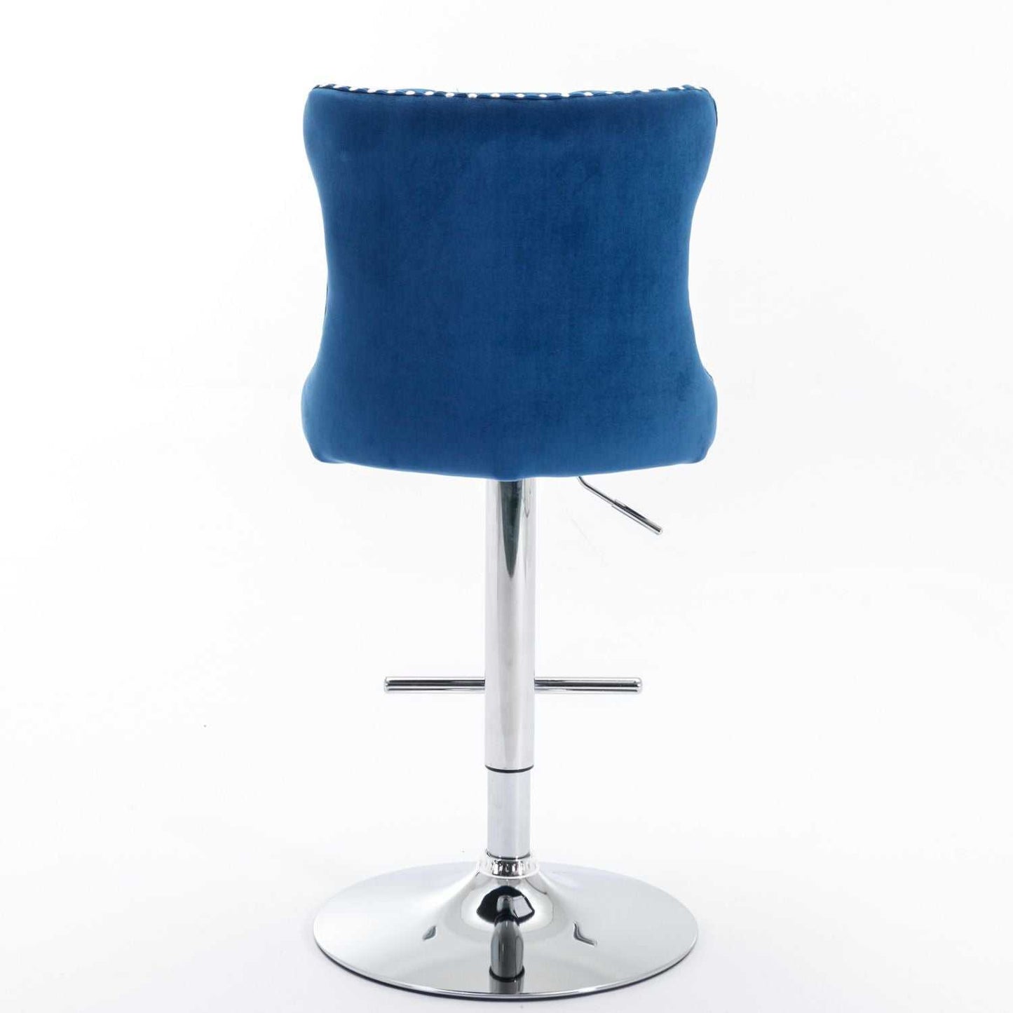Swivel Velvet Barstools Adjusatble Seat Height from 25-33 Inch, Chrome base Bar Stools with Backs Comfortable Tufted for Home Pub and Kitchen Island,Set of 2,AS1712BL,Blue - luxuryhomedecoridea.com