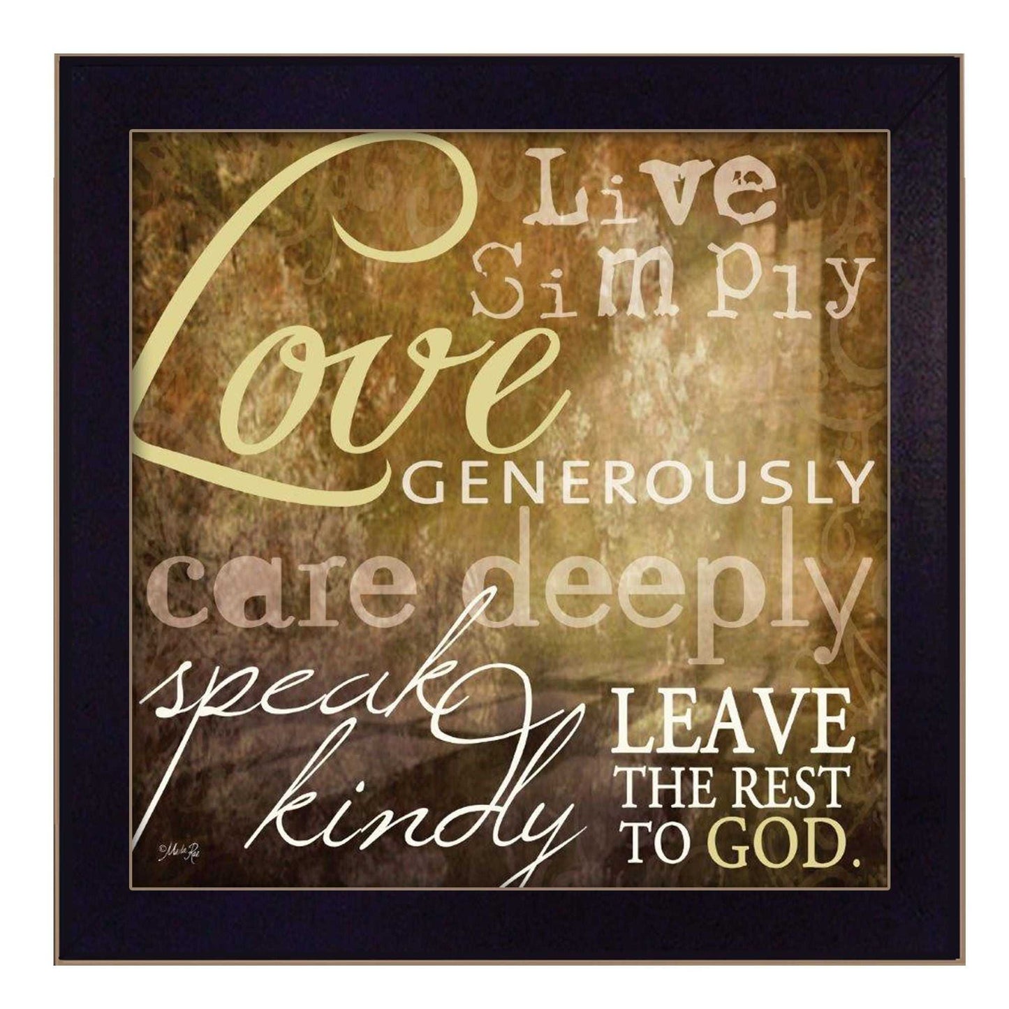 "Live Simply" By Marla Rae, Printed Wall Art, Ready To Hang Framed Poster, Black Frame - luxuryhomedecoridea.com