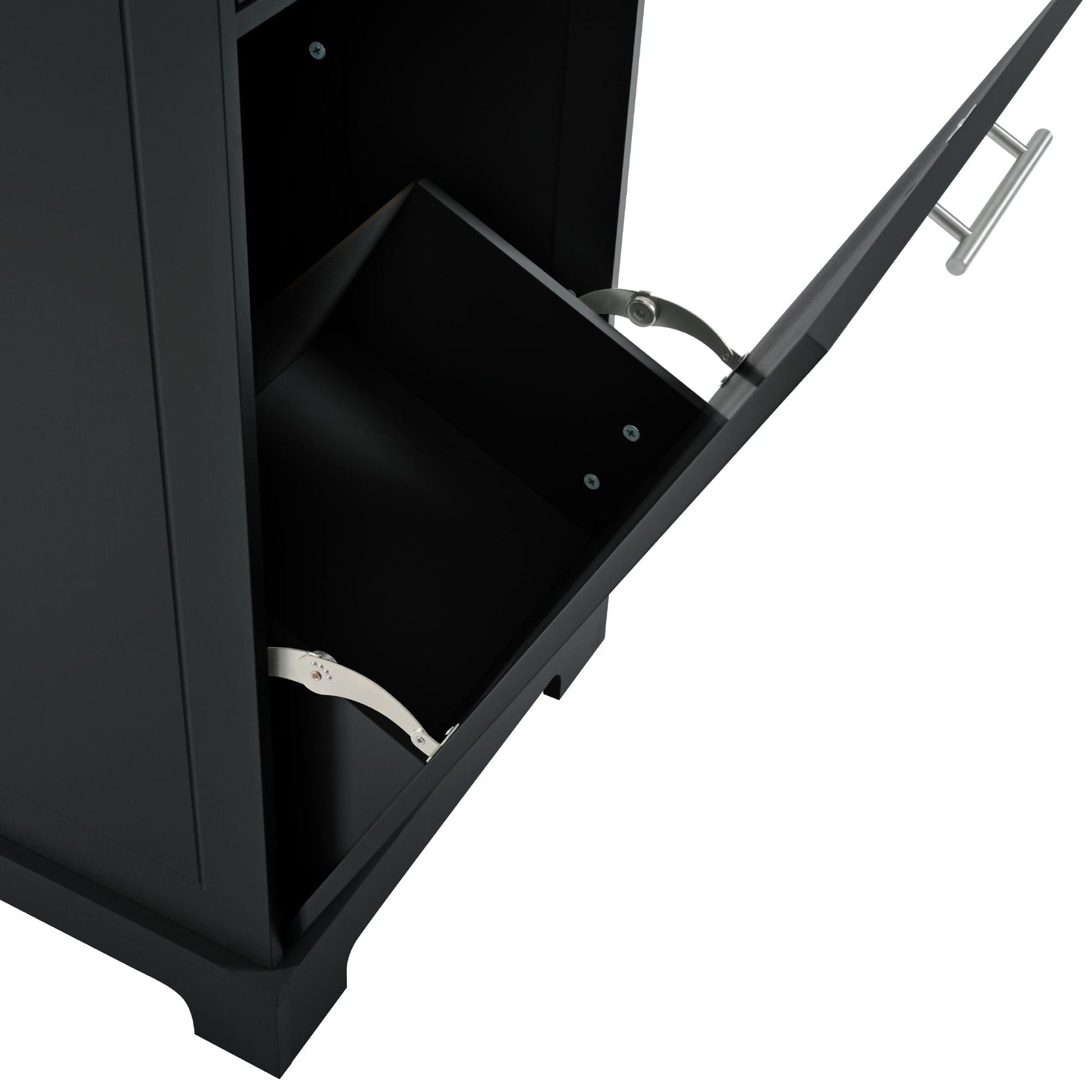 Fluted Kitchen Island with Trash Can Storage Cabinet, Power Outlet, Internal Storage Rack, Rolling Kitchen Islands on 5 Wheels with 3 Drawer, 3 Open Side Racks for 10 Gallon Garbage Bin - luxuryhomedecoridea.com