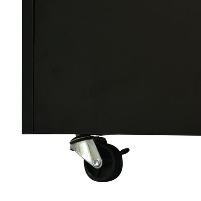 [VIDEO provided] ON-TREND Contemporary Coffee Table with Faux Marble Top, Rectangle Cocktail Table with Caster Wheels, Moderate Luxury Center Table with Gold Metal Bars for Living Room, Black - luxuryhomedecoridea.com