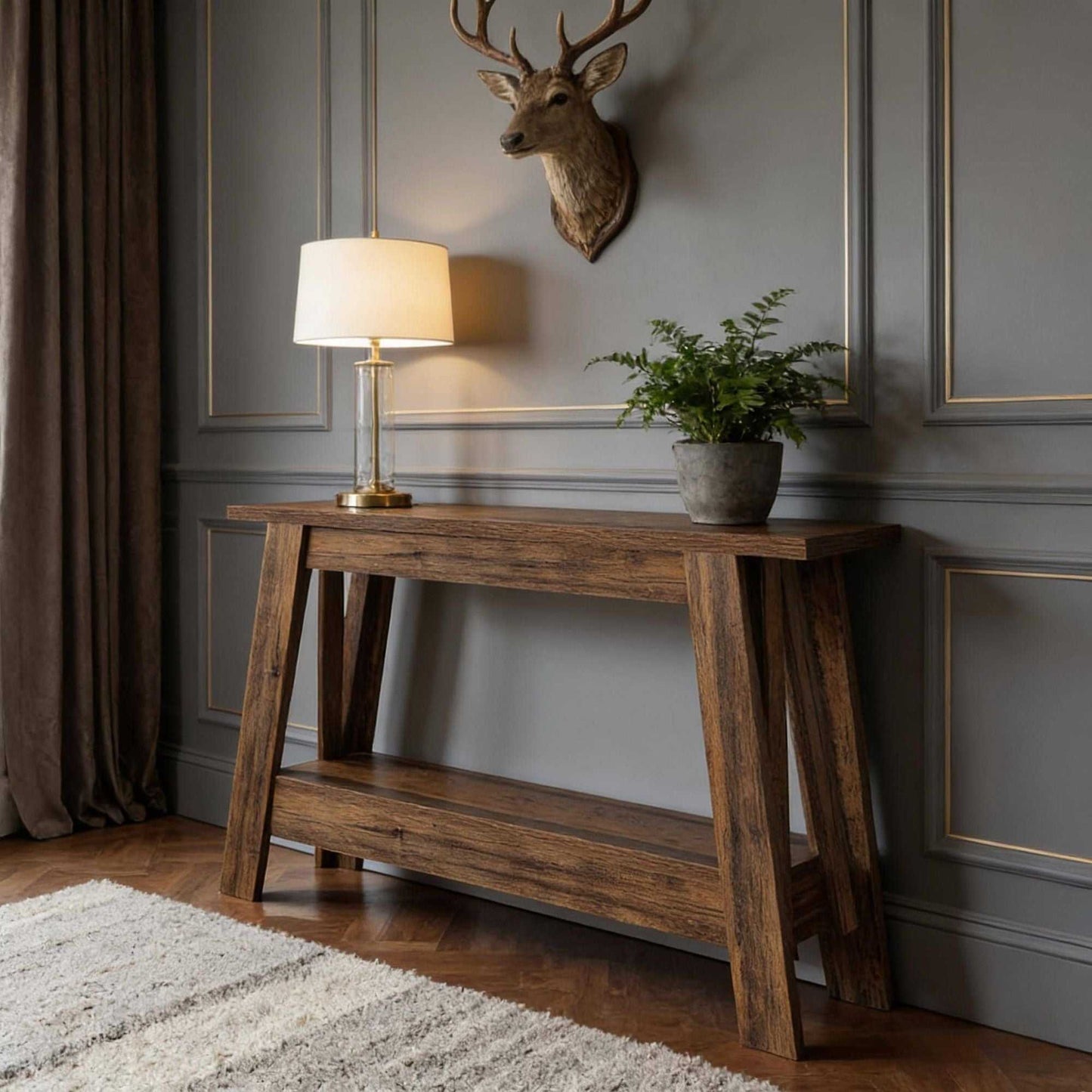 Console Table, 2-Tier Farmhouse Sofa Entryway Table with Storagew - luxuryhomedecoridea.com