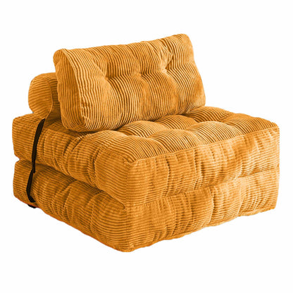 Modern Memory Foam Compressed Sofa Chair,Folding Sofa Bed, Convertible Sleeping Chair With Backrest Support And Soft Corduroy Fabric,Fold Couch Bed With Pillow For Small Spaces - luxuryhomedecoridea.com