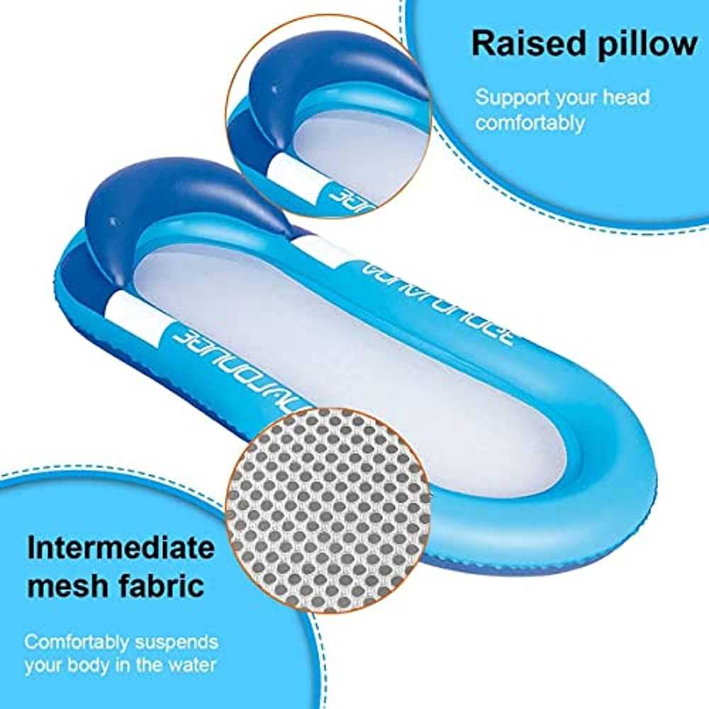 BLUEGALA Swimming Pool Floating Hammock; Inflatable Floating Raft; Summer Swimming Pool Inflation Floating Bed Float Pool Lounge Floating Chair Float Recliner Water Toy for Men Women - luxuryhomedecoridea.com