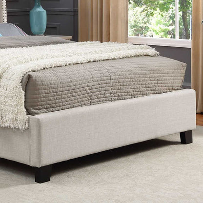 Nantarre Fabric Button Tufted Wingback Upholstered Bed with Nail Head Trim, Beige - luxuryhomedecoridea.com