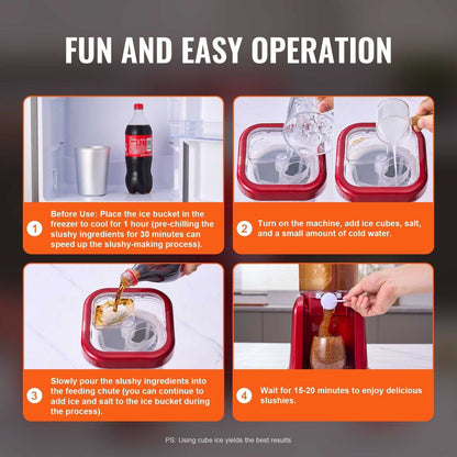 VEVOR Slushy Machine for Home, 32oz Tank Home-use Margarita Machine, Smoothie Frozen Drink Maker with Food-grade Materials, Slushie Machine for Home DIY, Kids' Parties, Red - luxuryhomedecoridea.com