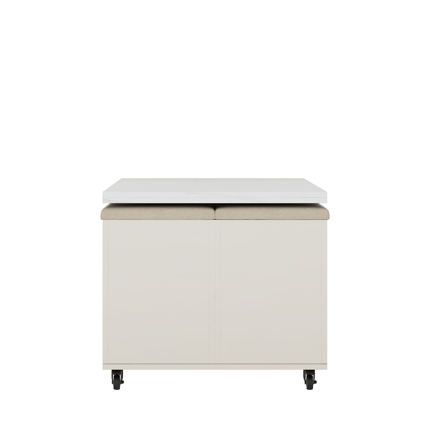 Modern Lift-Up Coffee Table with 4 Stools Set for Living Room Expandable 1 Hidden Storage + 2 Drawers Space Saving Folding Dining Table - luxuryhomedecoridea.com