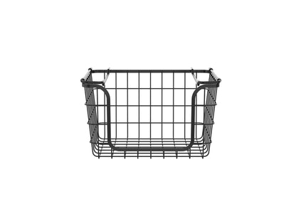 Oceanstar Stackable Metal Wire Storage Basket Set for Pantry, Countertop, Kitchen or Bathroom – Black, Set of 3 - luxuryhomedecoridea.com