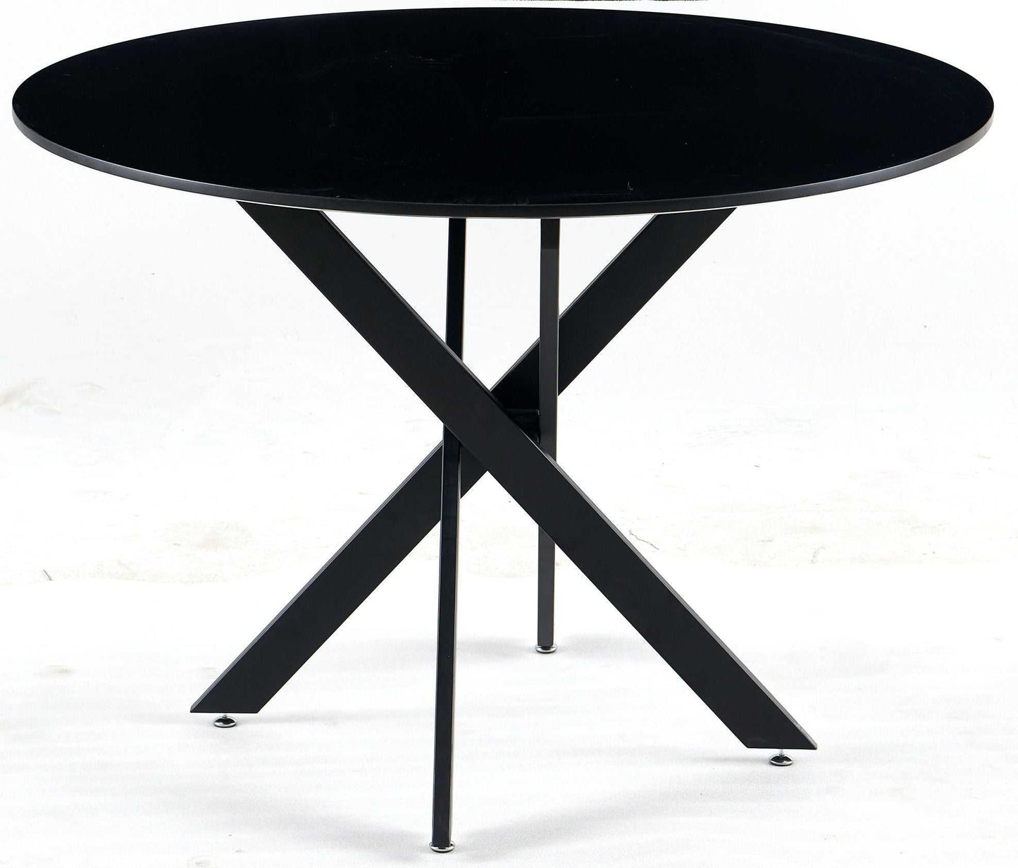 42.1" Table Mid-century Dining Table for 4-6 people With Round Mdf Table Top, Pedestal Dining Table, End Table Leisure Coffee Table,cross leg - luxuryhomedecoridea.com