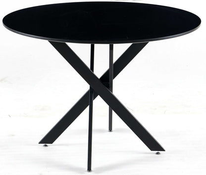 42.1" Table Mid-century Dining Table for 4-6 people With Round Mdf Table Top, Pedestal Dining Table, End Table Leisure Coffee Table,cross leg - luxuryhomedecoridea.com