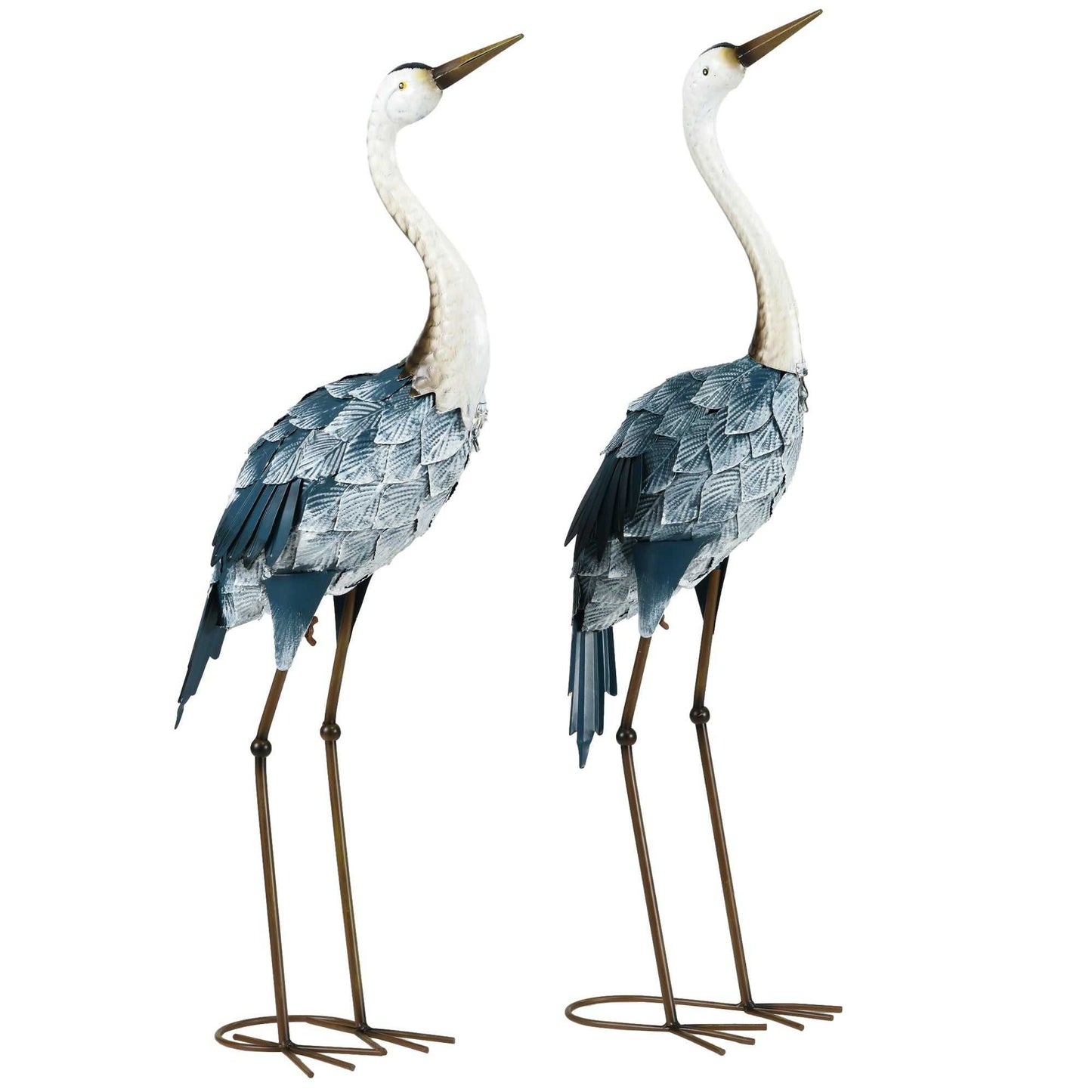 2-Piece Crane Garden Sculptures Blue for Lawn Patio Backyard Decoration 28.5"-29" - luxuryhomedecoridea.com