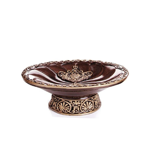 Retro Brown Wood Grain Resin Soap Dish Bathroom Jewelry Plate Holder luxury home decor