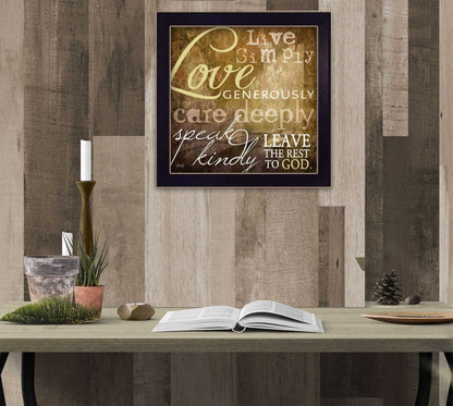 "Live Simply" By Marla Rae, Printed Wall Art, Ready To Hang Framed Poster, Black Frame - luxuryhomedecoridea.com