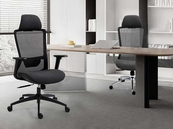 Ergonomic Mesh Office Chair with Adjustable Headrest and Lumbar Support, Breathable Back Design for Home and Office Use 8322H - luxuryhomedecoridea.com