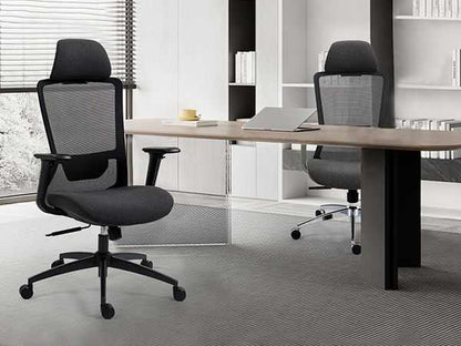 Ergonomic Mesh Office Chair with Adjustable Headrest and Lumbar Support, Breathable Back Design for Home and Office Use 8322H - luxuryhomedecoridea.com