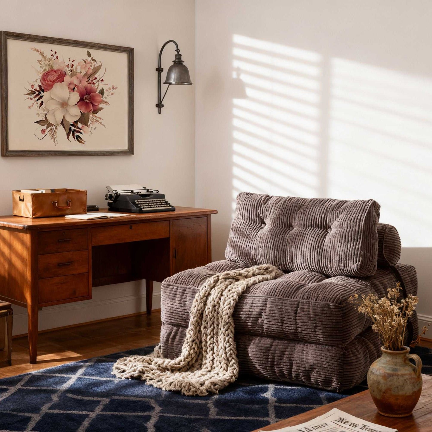Modern Memory Foam Compressed Sofa Chair,Folding Sofa Bed, Convertible Sleeping Chair With Backrest Support And Soft Corduroy Fabric,Fold Couch Bed With Pillow For Small Spaces - luxuryhomedecoridea.com
