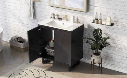 30" Bathroom vanity Set with Sink, Combo Cabinet, Bathroom Storage Cabinet, Solid Wood Frame - luxuryhomedecoridea.com