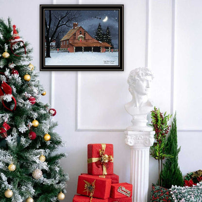 Trendy Decor 4U Night Before Christmas Black Framed Wall Art for Living Room, Bedroom Wall Art Print for Home Decor by Billy Jacobs - luxuryhomedecoridea.com
