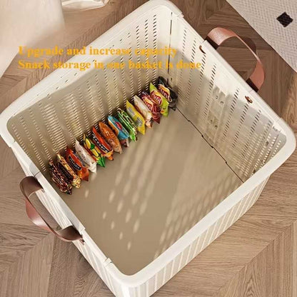 Collapsible Laundry Basket with Wheels, Medium-Large White Ceramic Look Hamper with Faux Leather Handles, Portable and Durable Clothes Storage Bin for Bathroom, Balcony, and Home Organization - luxuryhomedecoridea.com