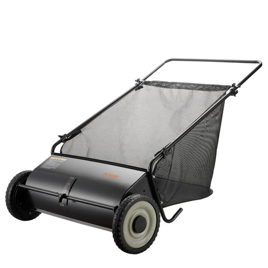 VEVOR Push Lawn Sweeper, 26-inch Leaf & Grass Collector, Strong Rubber Wheels & Heavy Duty Thickened Steel, Durable to Use with Large Capacity 7 cu. ft. Mesh Collection Hopper Bag, 4 Spinning Brushes luxury home decor