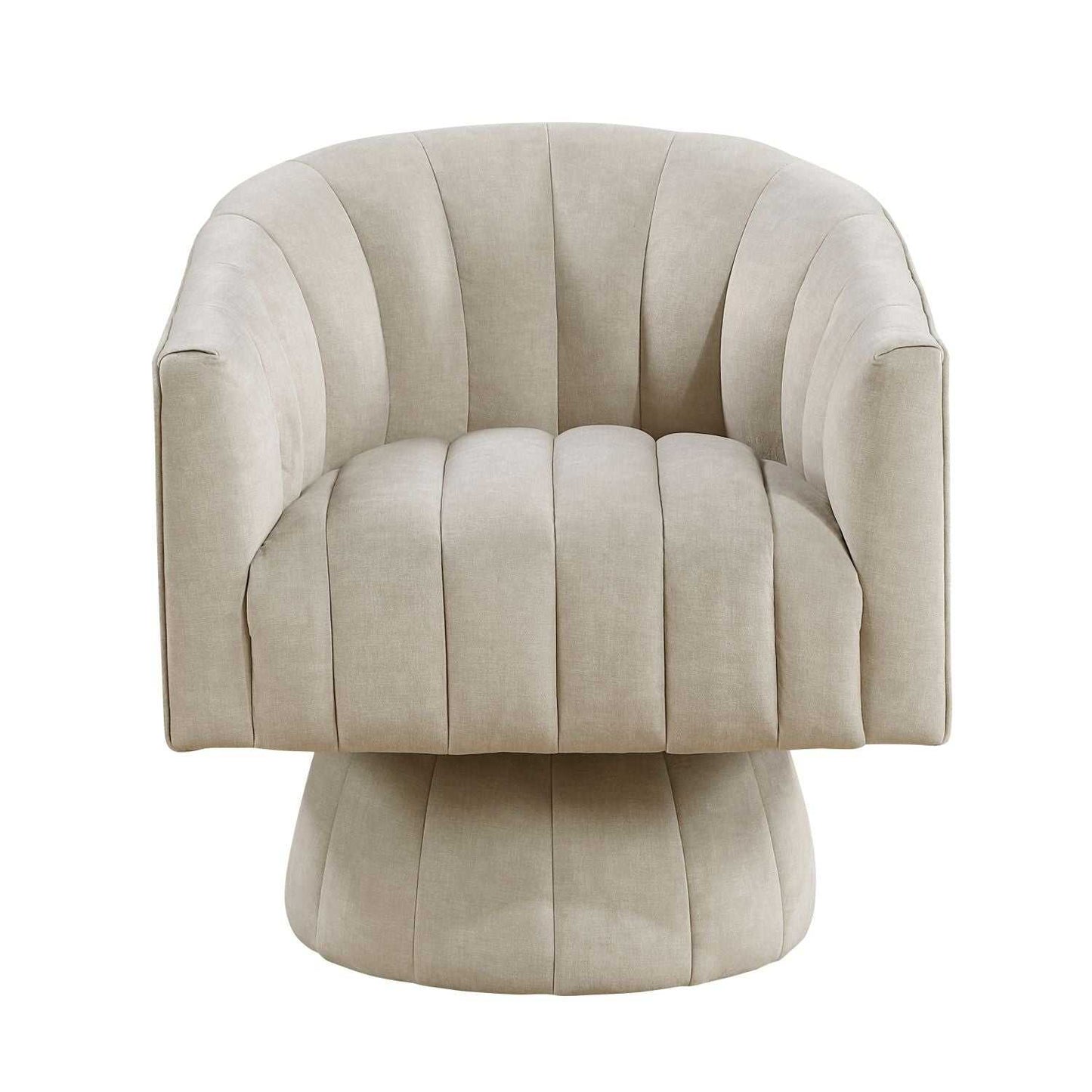 Taupe Velvet Accent Chair Modern Luxury Living Room Furniture, 1pc Swivel Chair Comfortable Barrel Back - luxuryhomedecoridea.com