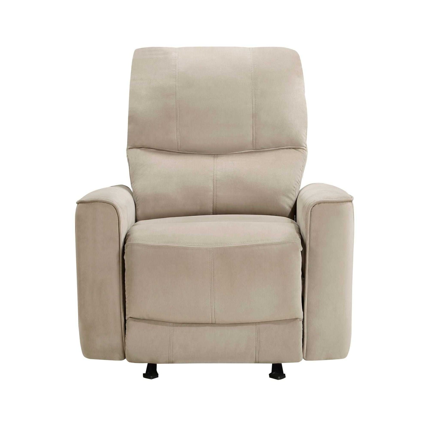 Modern Living Room 1pc Power Rocker Reclining Chair Light Brown Velvet Upholstery Solid Wood Frame Luxury Home Furniture - luxuryhomedecoridea.com
