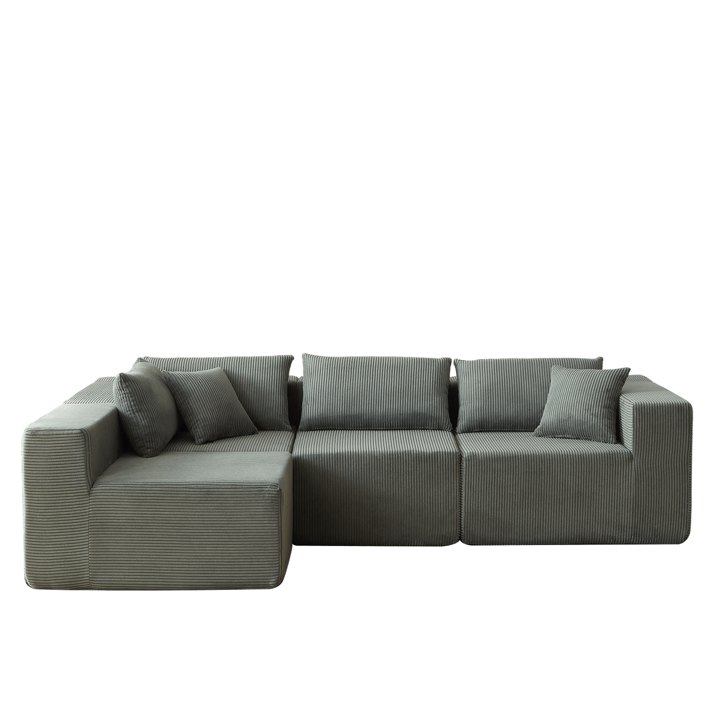 104-Inch Corduroy Modular L Shaped Sectional Sofa,Luxury Floor Couch Set,Upholstered Indoor Furniture,Foam-Filled Compressed Sofa for Living Room,Bedroom,4 PC Free Combination - luxuryhomedecoridea.com