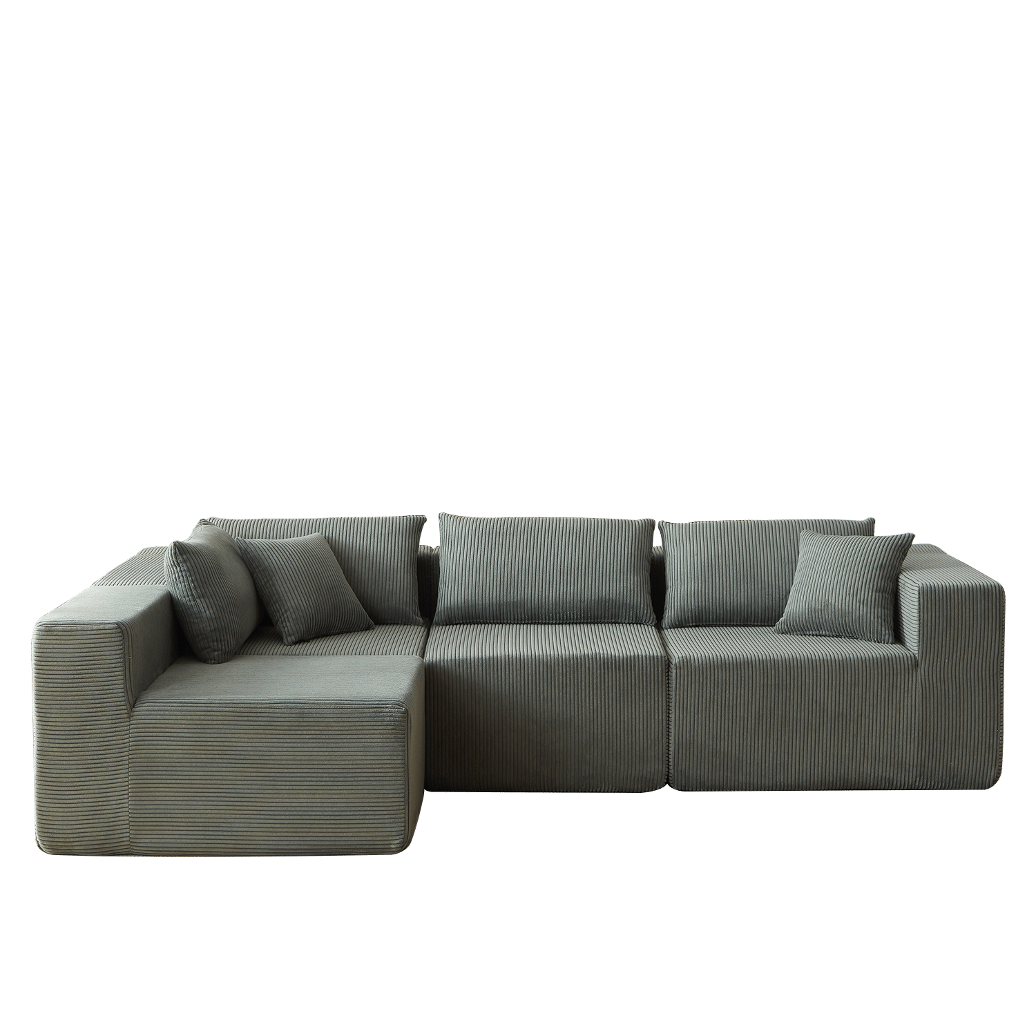 104-Inch Corduroy Modular L Shaped Sectional Sofa,Luxury Floor Couch Set,Upholstered Indoor Furniture,Foam-Filled Compressed Sofa for Living Room,Bedroom,4 PC Free Combination - luxuryhomedecoridea.com