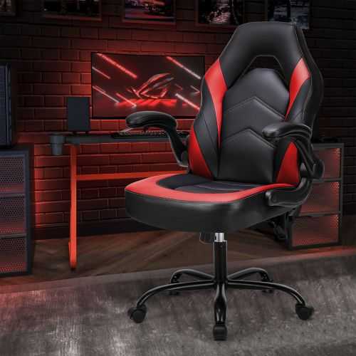 Ergonomic Office Computer Home Gaming Desk Chair Adjustable PU Leather Racing Chair Flip-up Armrest For Christmas Furniture - luxuryhomedecoridea.com