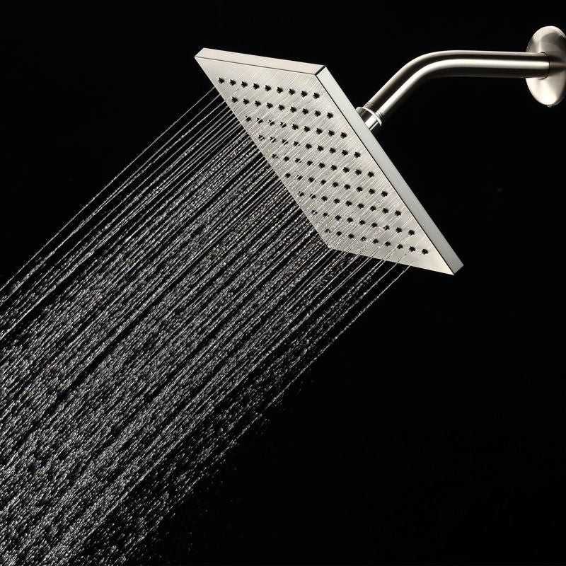 1-Setting 8 in. Square Rain Showerhead in Brushed Nickel - luxuryhomedecoridea.com