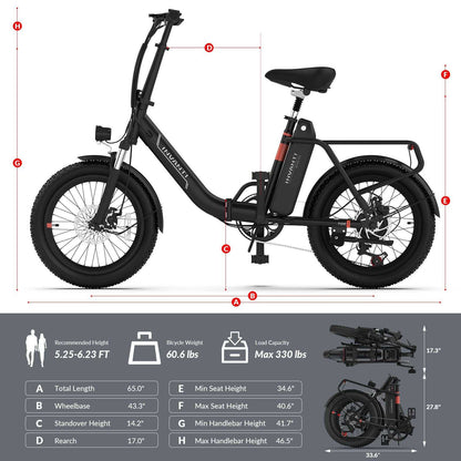 INVANTI EB11 Electric Bike 500W Folding Bike 48V 10.4AH 7S Shimano Electric Bicycle - luxuryhomedecoridea.com