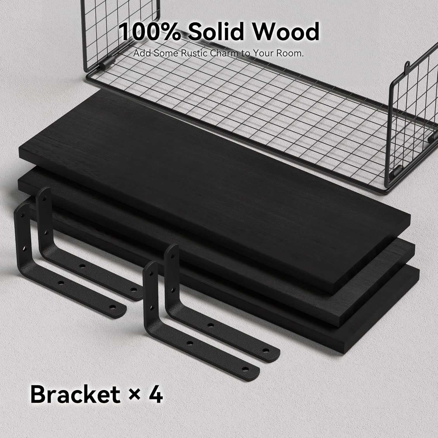 Bathroom Shelf Over Toilet, Floating Bathroom Shelf Wall Mounted with Wire Basket, Floating Shelf for Wall Décor - luxuryhomedecoridea.com