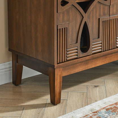 60.5" Mid Century Modern Sideboard Buffet Cabinet with Storage, TV Media Console Table, Storage Cabinet with 4 Doors & Adjustable Shelves for Kitchen Dining Living Room Entryway, Walnut - luxuryhomedecoridea.com