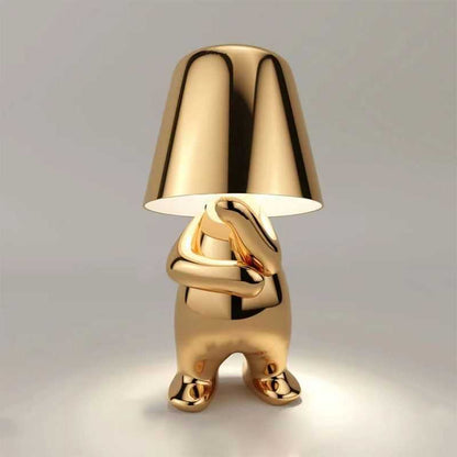 Creative lights for gift; Thinker Lamp Collection; Bedside Touch Control Table Lamp Cordless Led Nightstand Desk Lamp Creative Golden Man with Dimmable Brightness for Living Room; Bedroom; Office - luxuryhomedecoridea.com