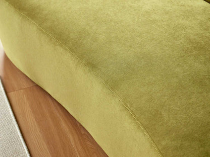 132" Curved Sofa with Throw Pillows, 6 Seater Luxury Velvet Couch with Half Moon Design and High-Density Foam, Ideal for Modern Living Room, Office & Apartment, Olive Green - luxuryhomedecoridea.com