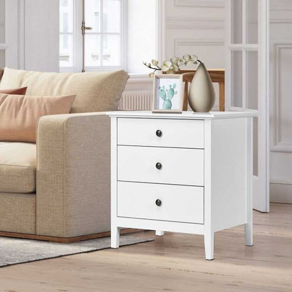 Nightstand Beside End Side Table Organizer with 3 Drawers - luxuryhomedecoridea.com