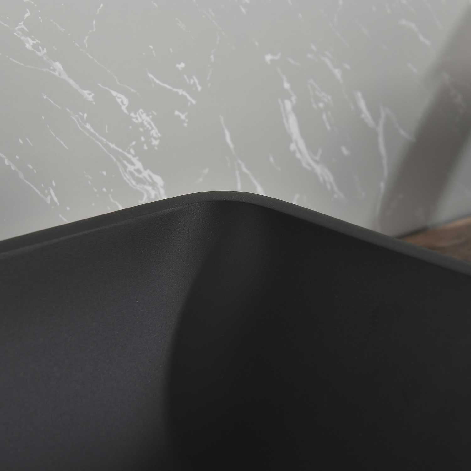 14.38" L -22.25" W -4-3/8 in. H Matte Shell Glass Rectangular Vessel Bathroom Sink in Black with Faucet and Pop-Up Drain in Matte Black - luxuryhomedecoridea.com
