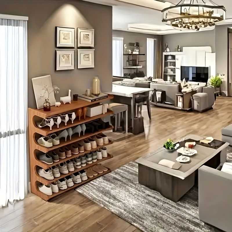 5/6-Layer Shoe Storage Rack - Space-Saving Multi-Layer Organizer with Wood Grain Finish - luxuryhomedecoridea.com
