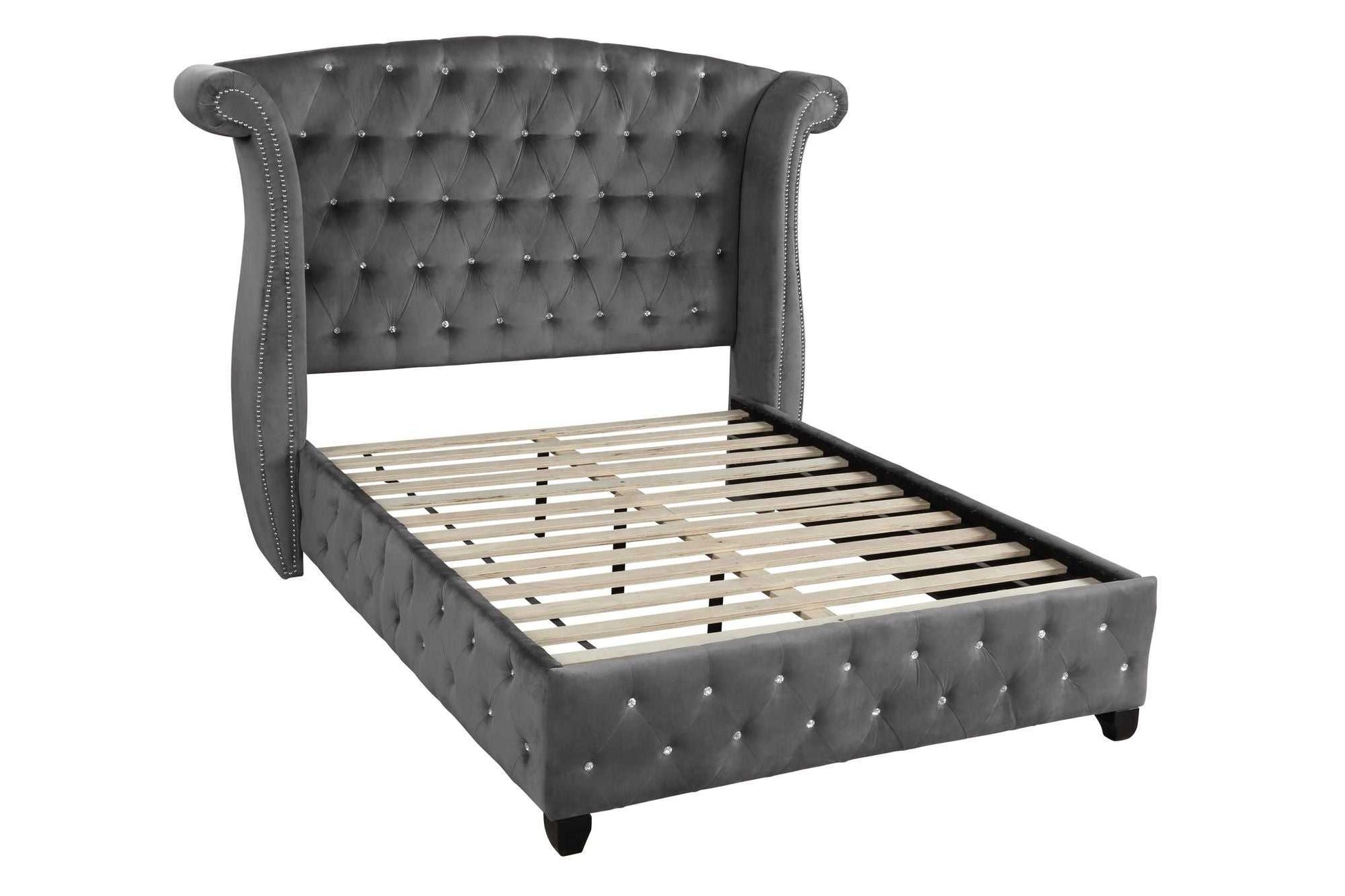 Sophia Queen Bed 4 Piece Gray - luxuryhomedecoridea.com