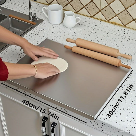 Stainless Steel Cutting Board for Kitchen - Large 304 Chopping Boards with Lid and Non-Slip Pad for Countertop, Suitable for Meat Vegetables Bread and Baking,Kitchen Accessories, luxury home decor