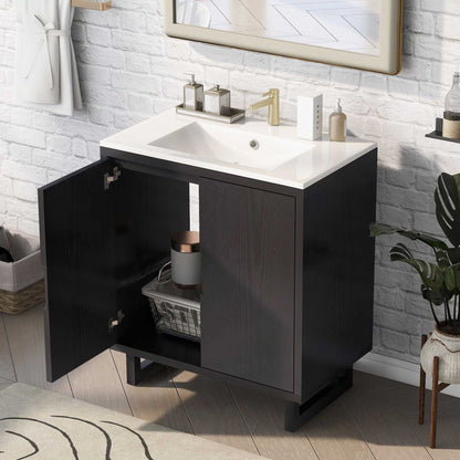 30" Bathroom vanity Set with Sink, Combo Cabinet, Bathroom Storage Cabinet, Solid Wood Frame - luxuryhomedecoridea.com