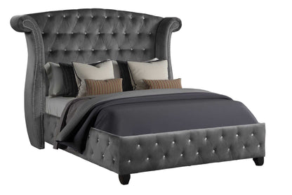Sophia Queen Bed 4 Piece Gray - luxuryhomedecoridea.com