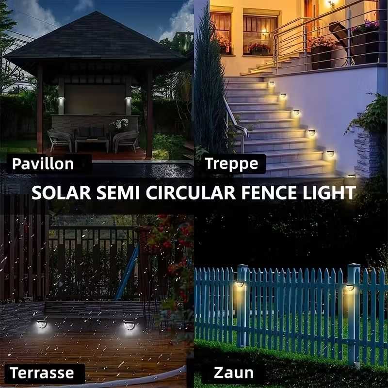 12/6 Solar fence lights, solar platform lights, solar wall lights, rechargeable solar cells, suitable for front porches, security lights, wall installation, terraces, fences, garages, decoration - luxuryhomedecoridea.com