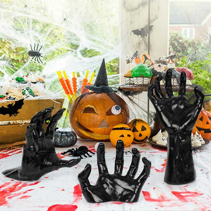 Halloween Decorations, Pack of 3 Wall Mounted Creepy Reaching Hands with Lighted Candles, Life-Sized Horror Hands for Gothic Wall Decorations, Scary Halloween Decorations Indoor - luxuryhomedecoridea.com