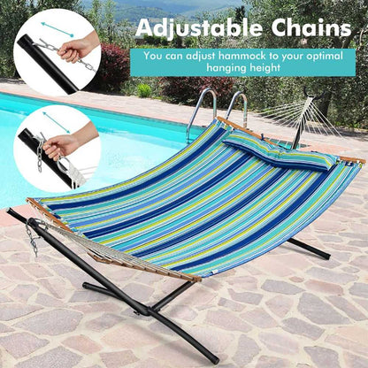 Patio Hammock Foldable Swing Chair Bed with Detachable Pillow - luxuryhomedecoridea.com
