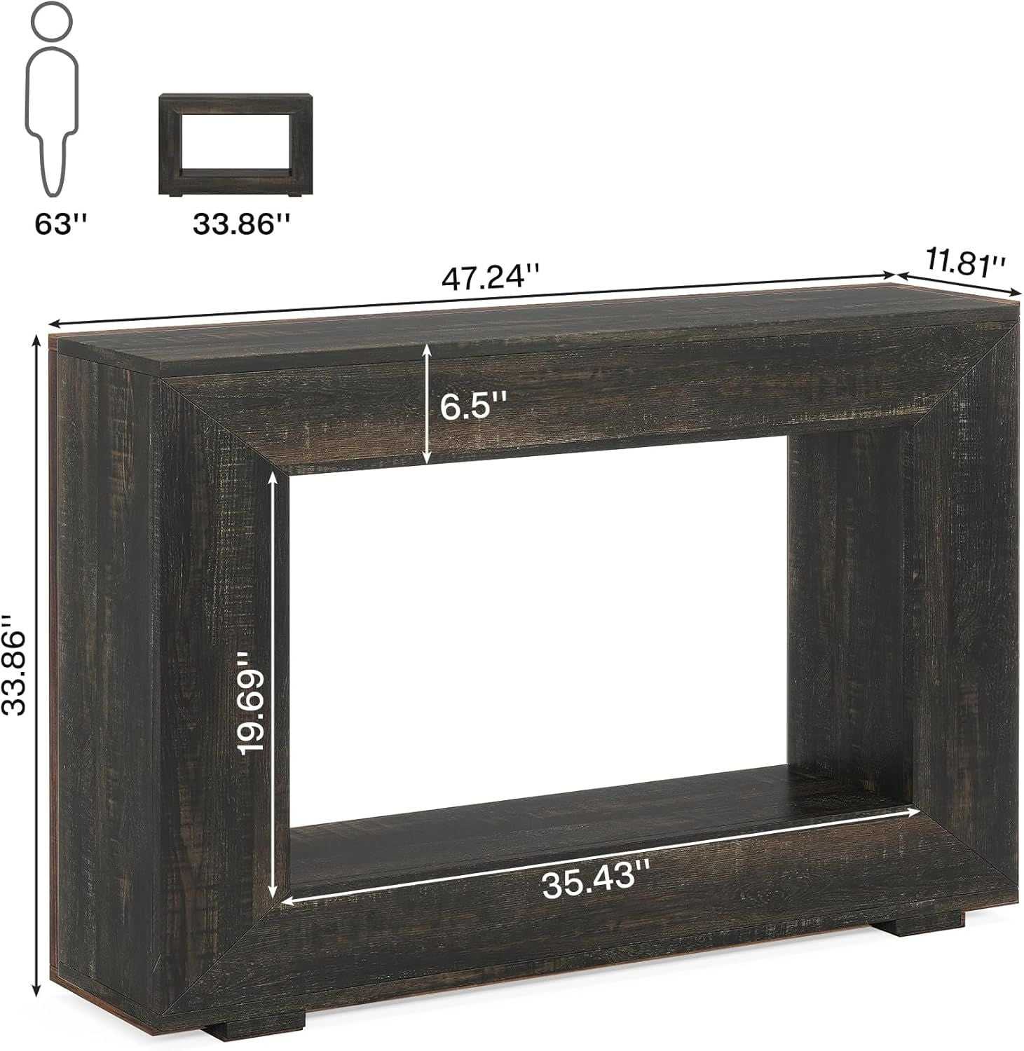 Farmhouse Console Table, Rustic Wood Entryway Sofa Table with Storage - luxuryhomedecoridea.com