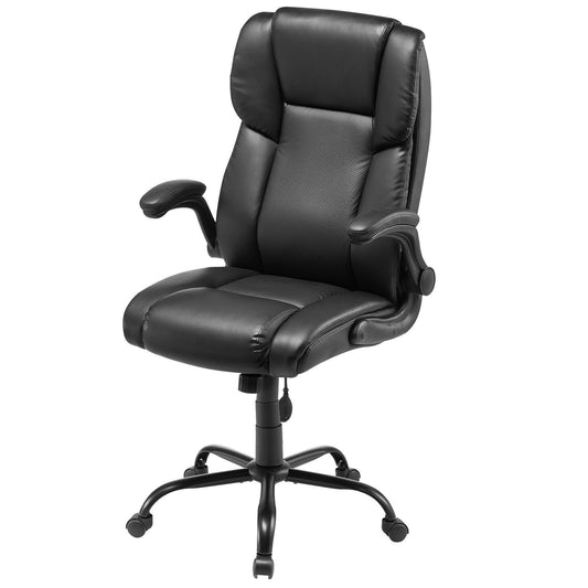VEVOR Executive Office Chair with Lumbar Support, 300lb Capacity Office Chair with Flip-up Armrests & Lumbar Pillow, Height Adjustable Ergonomic Chair, PU Leather Reclining Home Office Desk Chairs luxury home decor