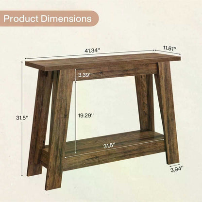 Console Table, 2-Tier Farmhouse Sofa Entryway Table with Storagew - luxuryhomedecoridea.com