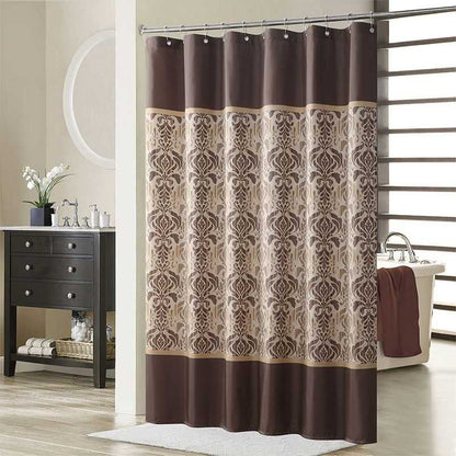 Muwago Sterling Chocolate Farmhouse Style Bathroom Curtain Polyester Waterproof Fabric Bathing Cover Brown Shower Curtain - luxuryhomedecoridea.com