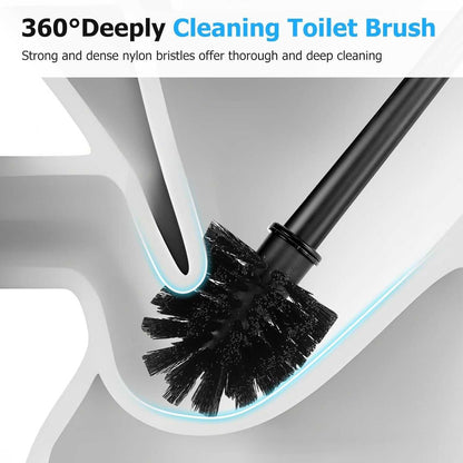 2 in 1 toilet plunger and brush set, extended handle plunger, toilet brush plunger set, bathroom cleaning tools, toilet brush plunger combination, cleaning brush, bathroom cleaning supplies (black) - luxuryhomedecoridea.com