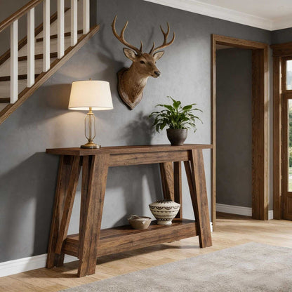 Console Table, 2-Tier Farmhouse Sofa Entryway Table with Storagew - luxuryhomedecoridea.com